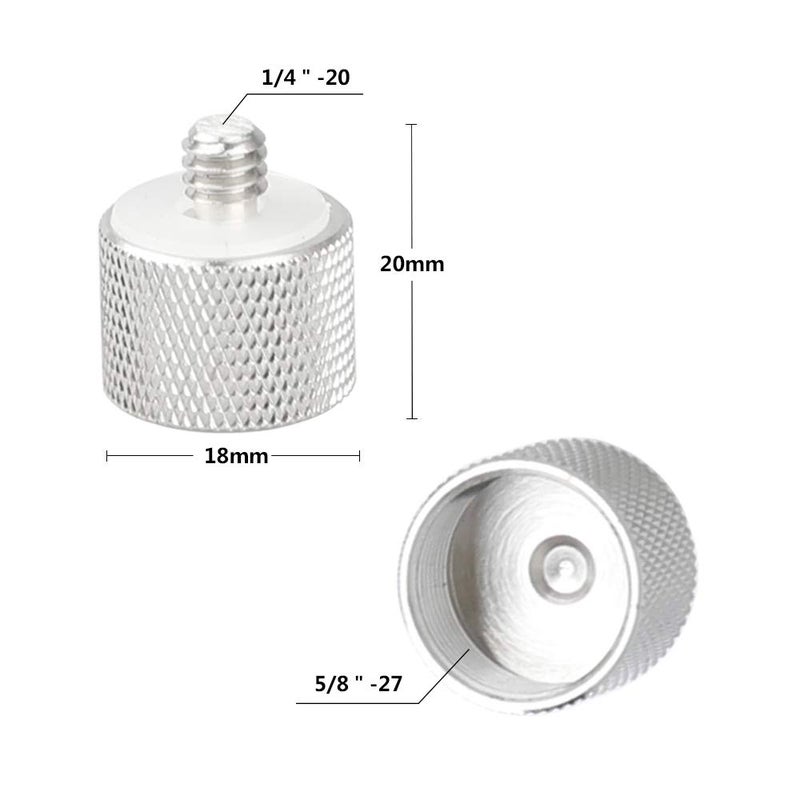 CAMVATE Mic Screw Adapter 1/4"-20 Male & 3/8"-16" Male to 5/8"-27 Female - 1362 - Image 2